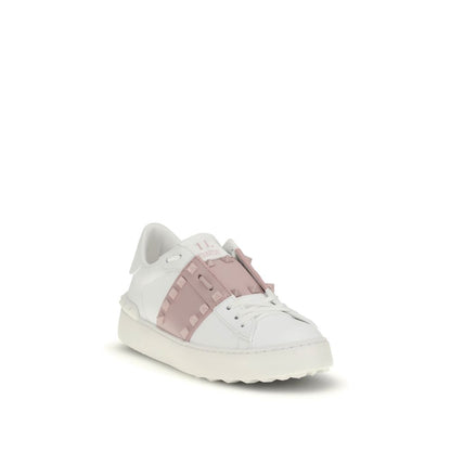 Valentino Garavani White Calf Leather Bos Taurus Athletic Sneakers