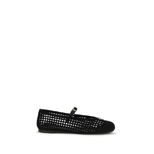 Prada Black Cotton Ballet Flats