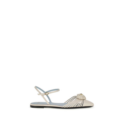 Valentino Garavani Beige Goatskin Flat Sandals