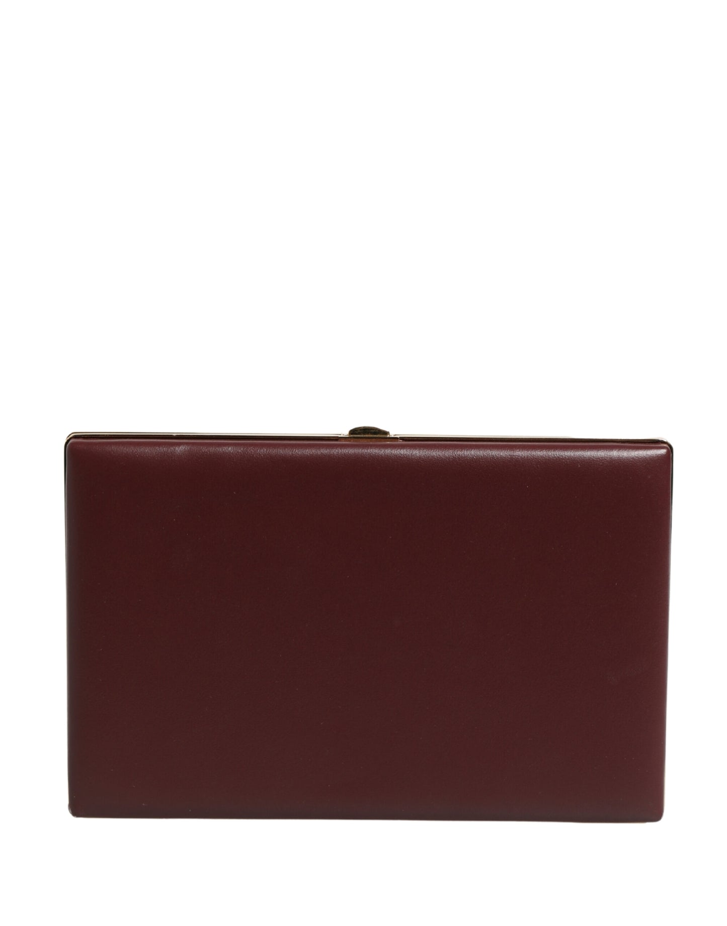 Dolce & Gabbana Brown Calfskin Leather Clutch Evening Women Purse Bag