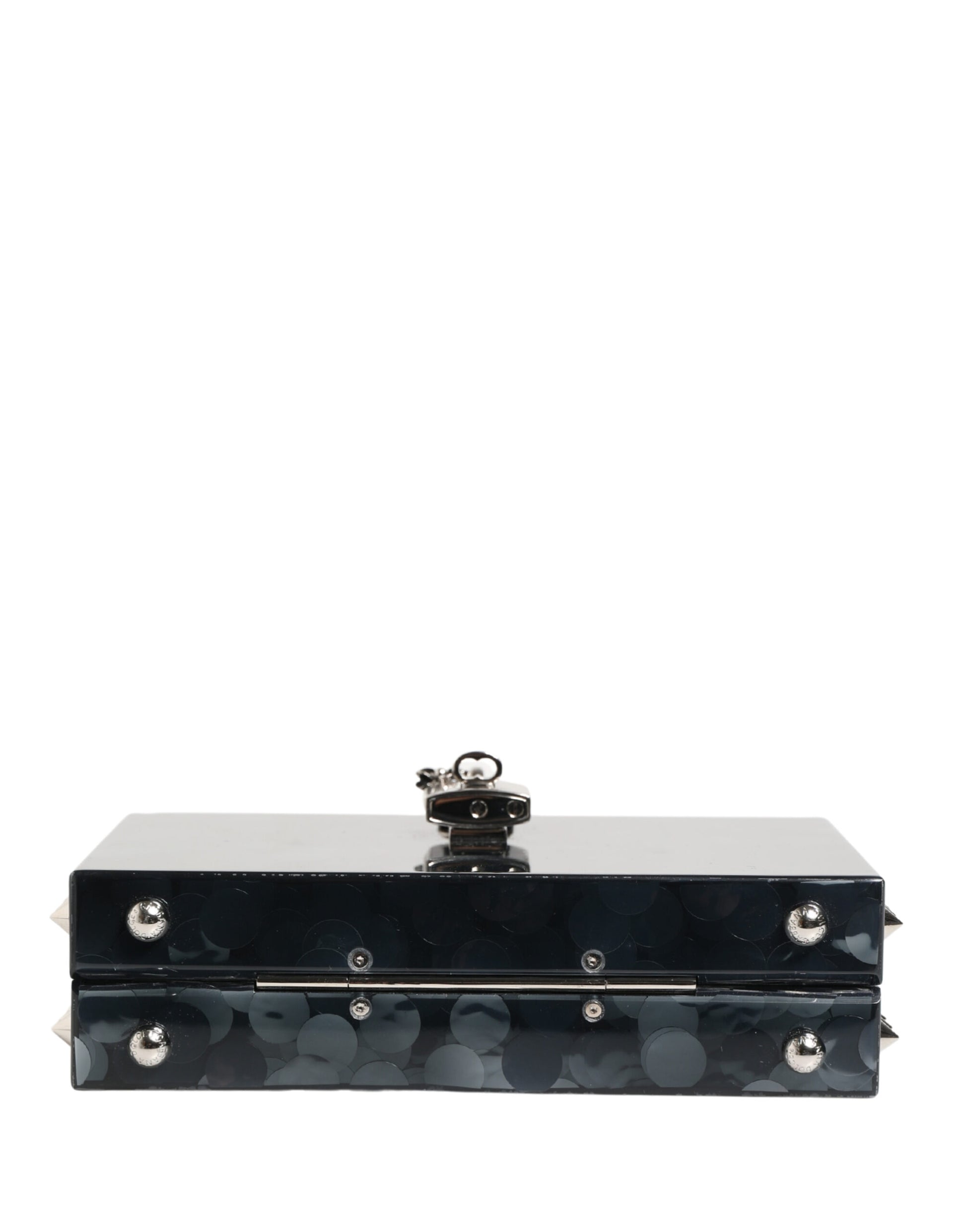 Dolce & Gabbana Black Acrylic Plexiglass Studded DOLCE BOX Clutch Bag