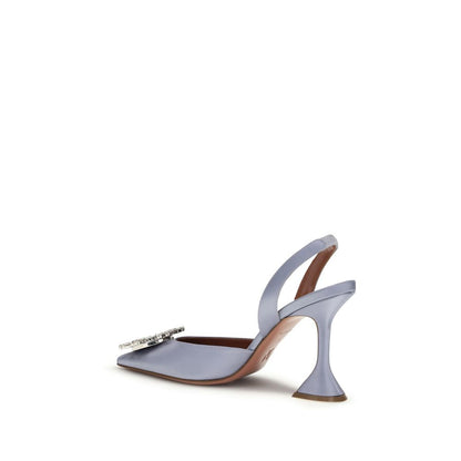 Amina Muaddi Purple Silk High Heel Pumps