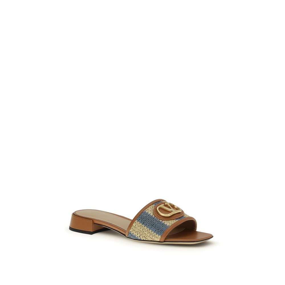 Valentino Garavani Multicolor Viscose Flat Sandals