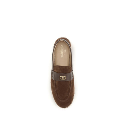 Valentino Garavani Brown Calf Leather Bos Taurus Espadrilles
