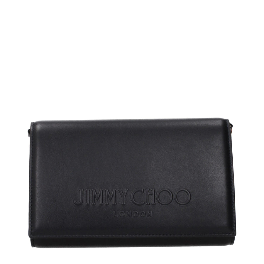 Jimmy Choo Black Leather Clutch Bag
