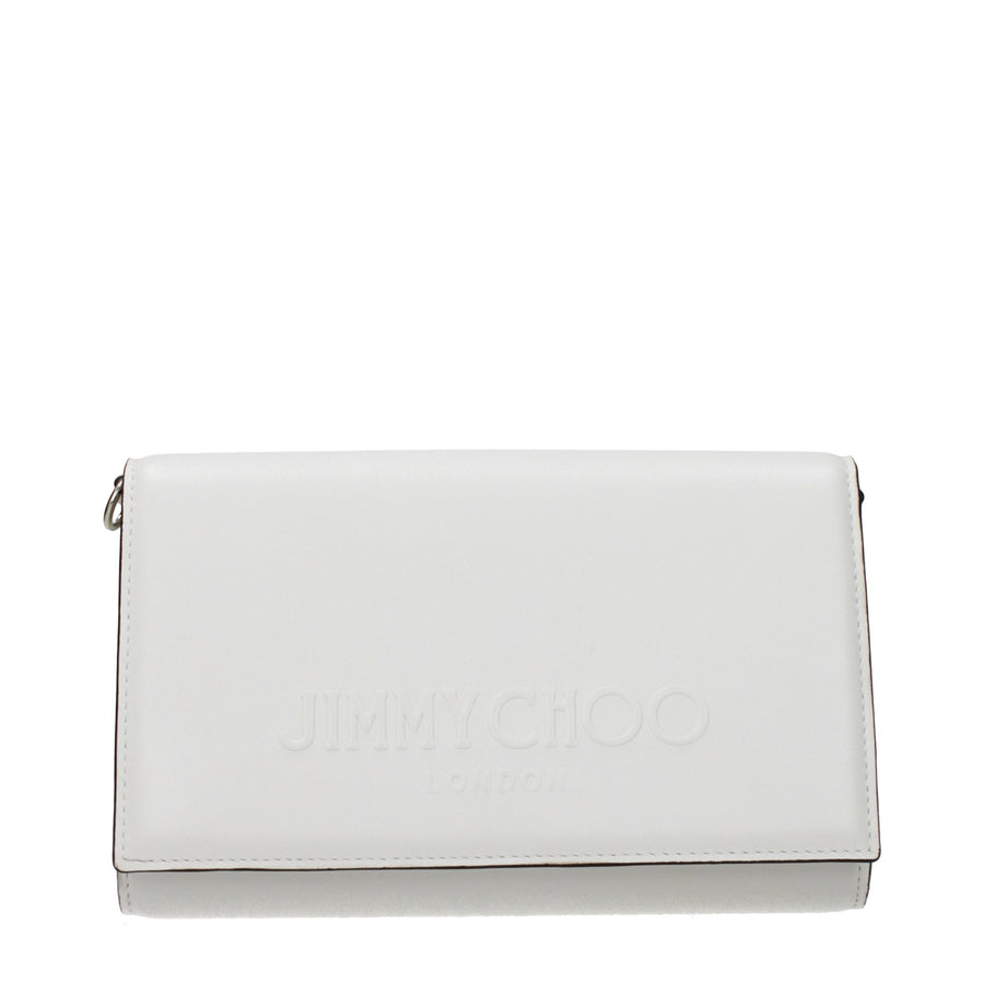 Jimmy Choo White Leather Clutch Bag