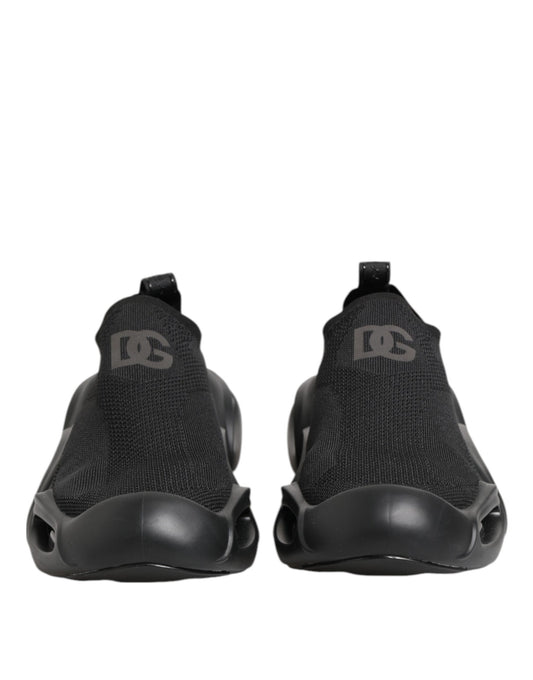 Dolce & Gabbana Black Slip On Wave Low Top Sneakers Shoes