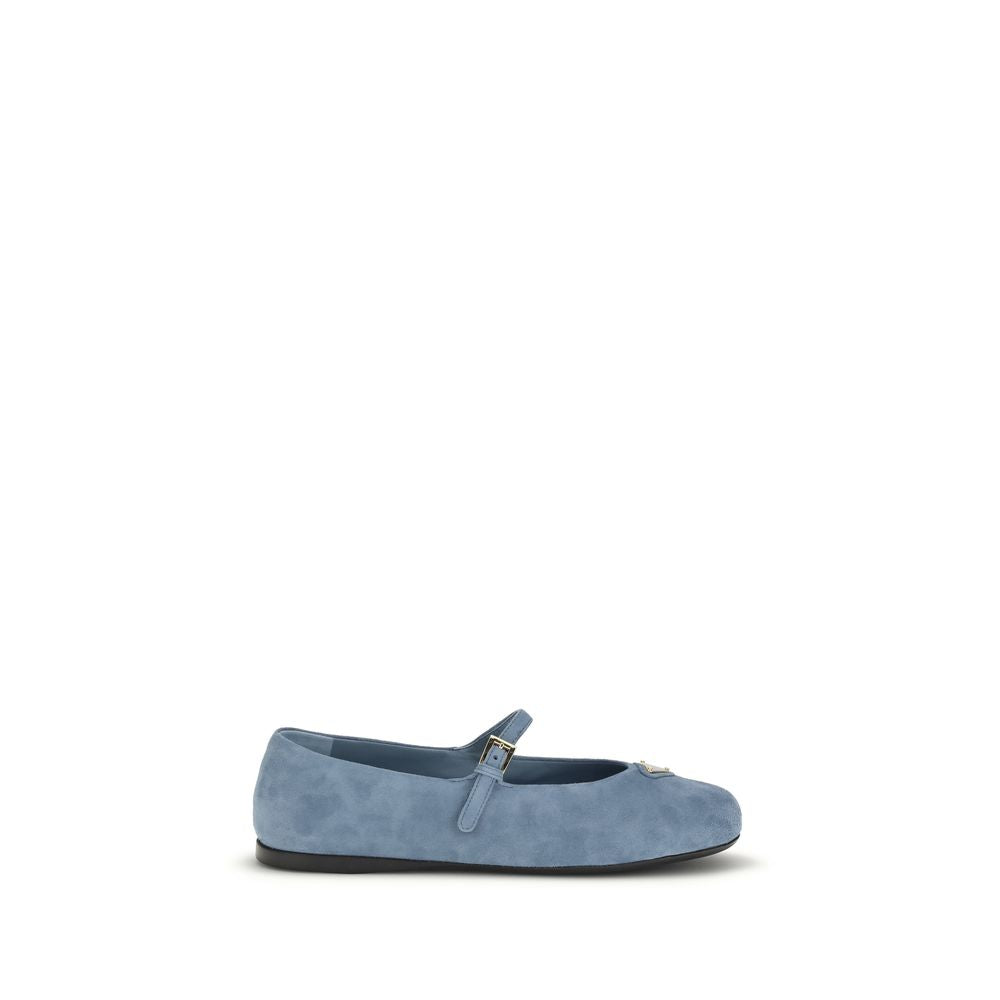 Prada Blue Goatskin Ballet Flats