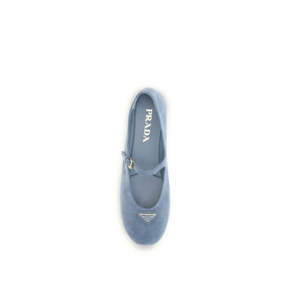 Prada Blue Goatskin Ballet Flats