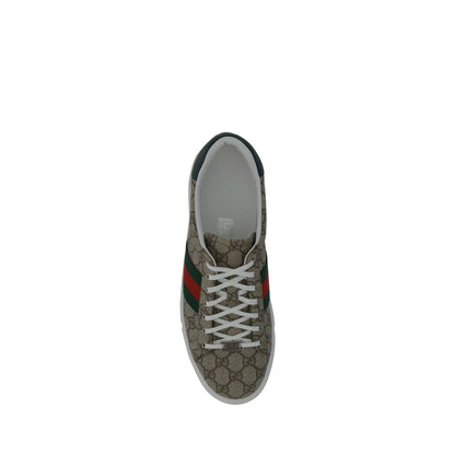 Gucci Beige Fabric Low Top Sneakers