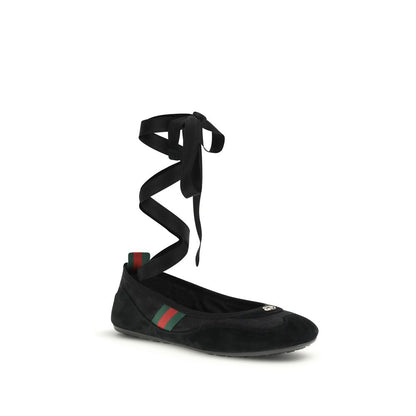 Gucci Black Fabric Ballet Flats