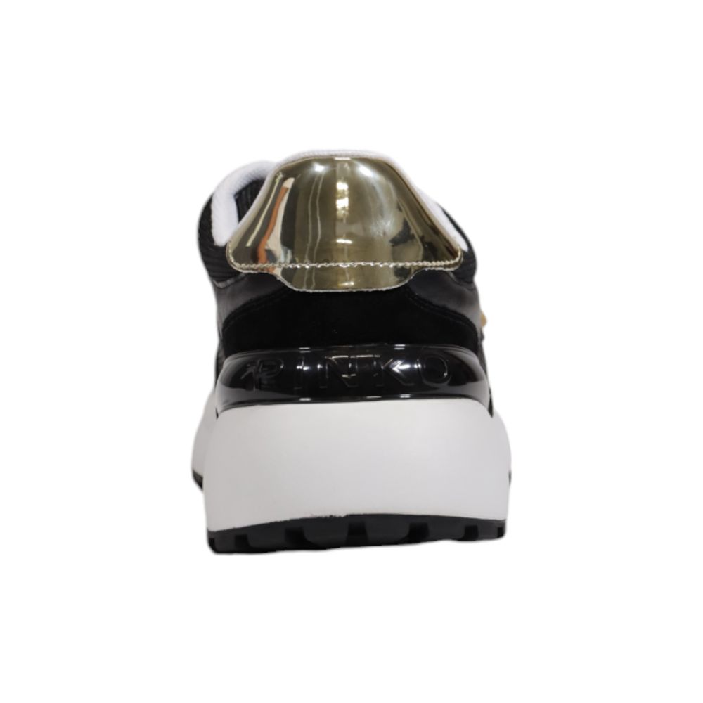 PINKO Black Leather Low Top Sneakers