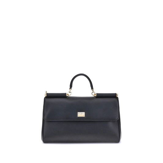 Dolce & Gabbana Black Calf Leather Bos Taurus Handbag