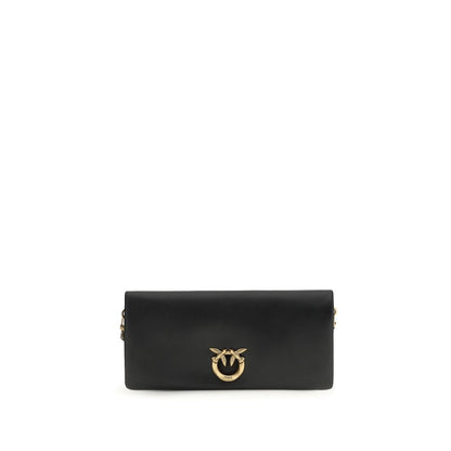 PINKO Black Calf Leather Bos Taurus Clutch Bag