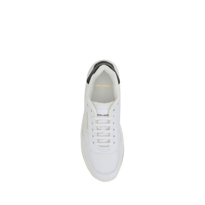 Saint Laurent White Calf Leather Bos Taurus Low Top Sneakers