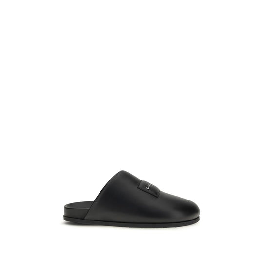 Givenchy Black Calf Leather Bos Taurus Mules
