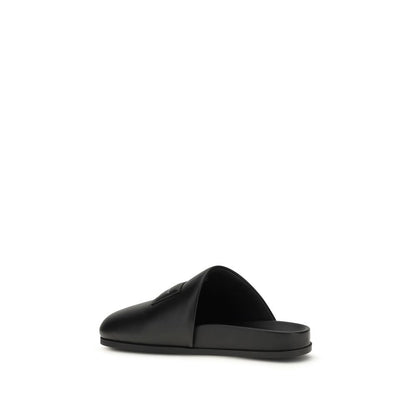 Givenchy Black Calf Leather Bos Taurus Mules
