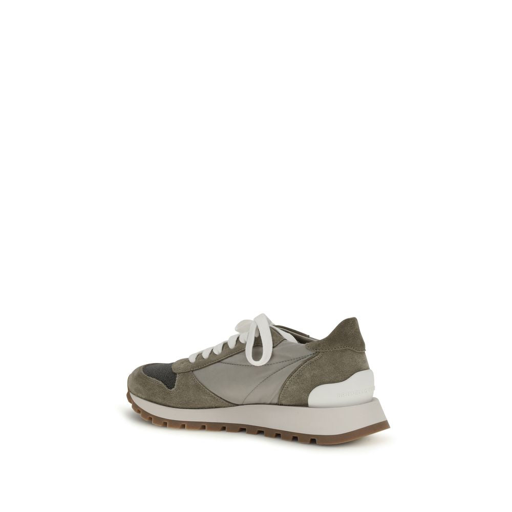 Brunello Cucinelli Bicolor Calf Leather Bos Taurus Athletic Sneakers