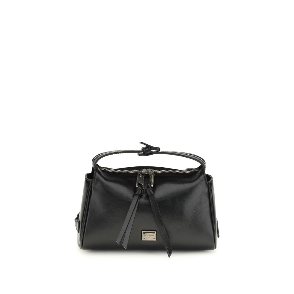 Dolce & Gabbana Black Calf Leather Bos Taurus Handbag