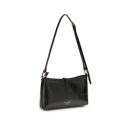 Dolce & Gabbana Black Calf Leather Bos Taurus Shoulder Bag