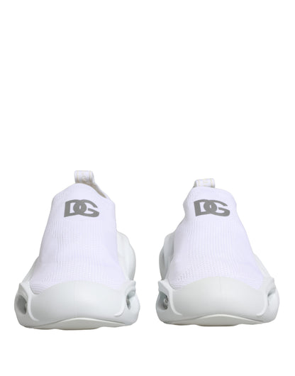 Dolce & Gabbana White Slip On Wave Low Top Sneakers Shoes