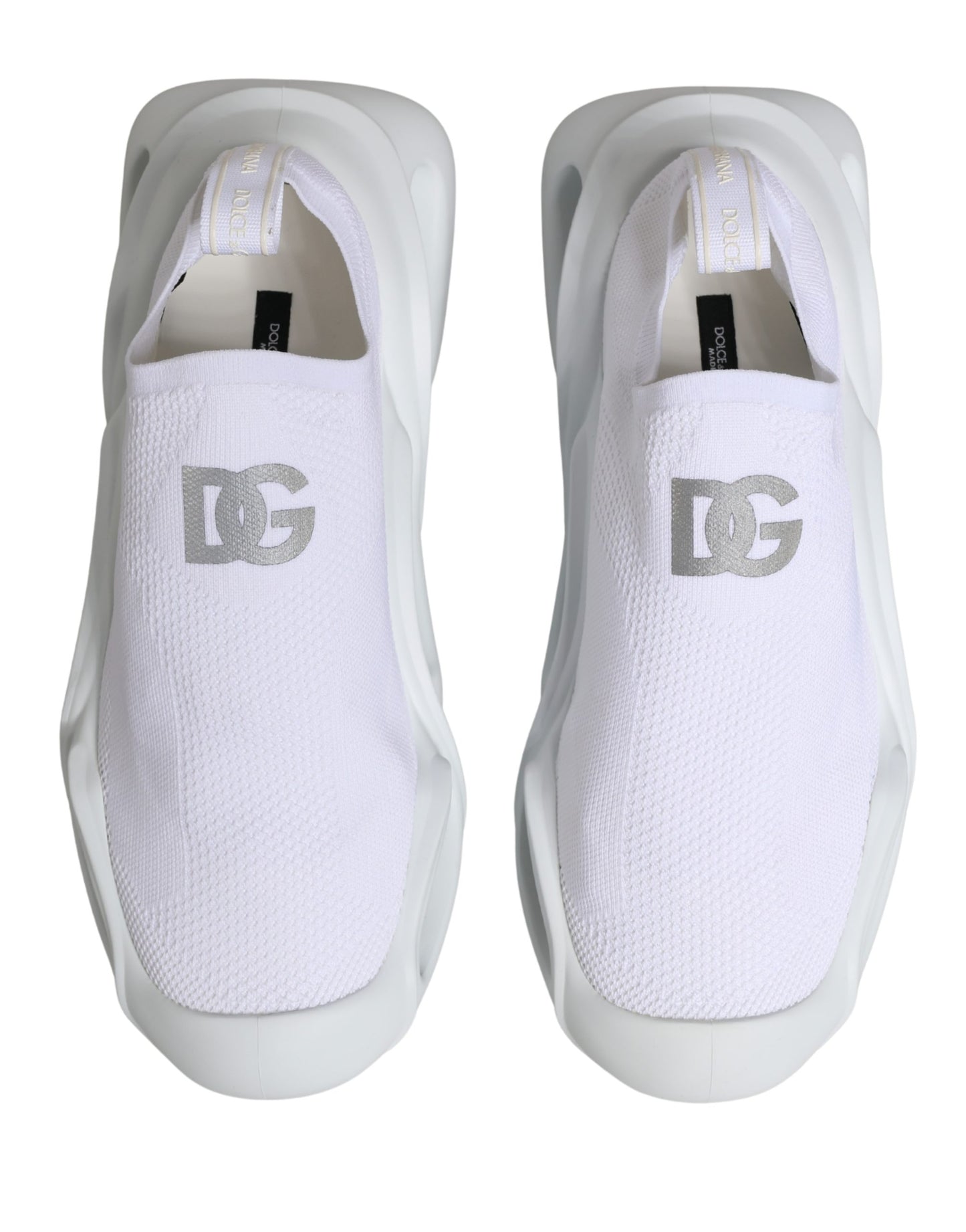 Dolce & Gabbana White Slip On Wave Low Top Sneakers Shoes