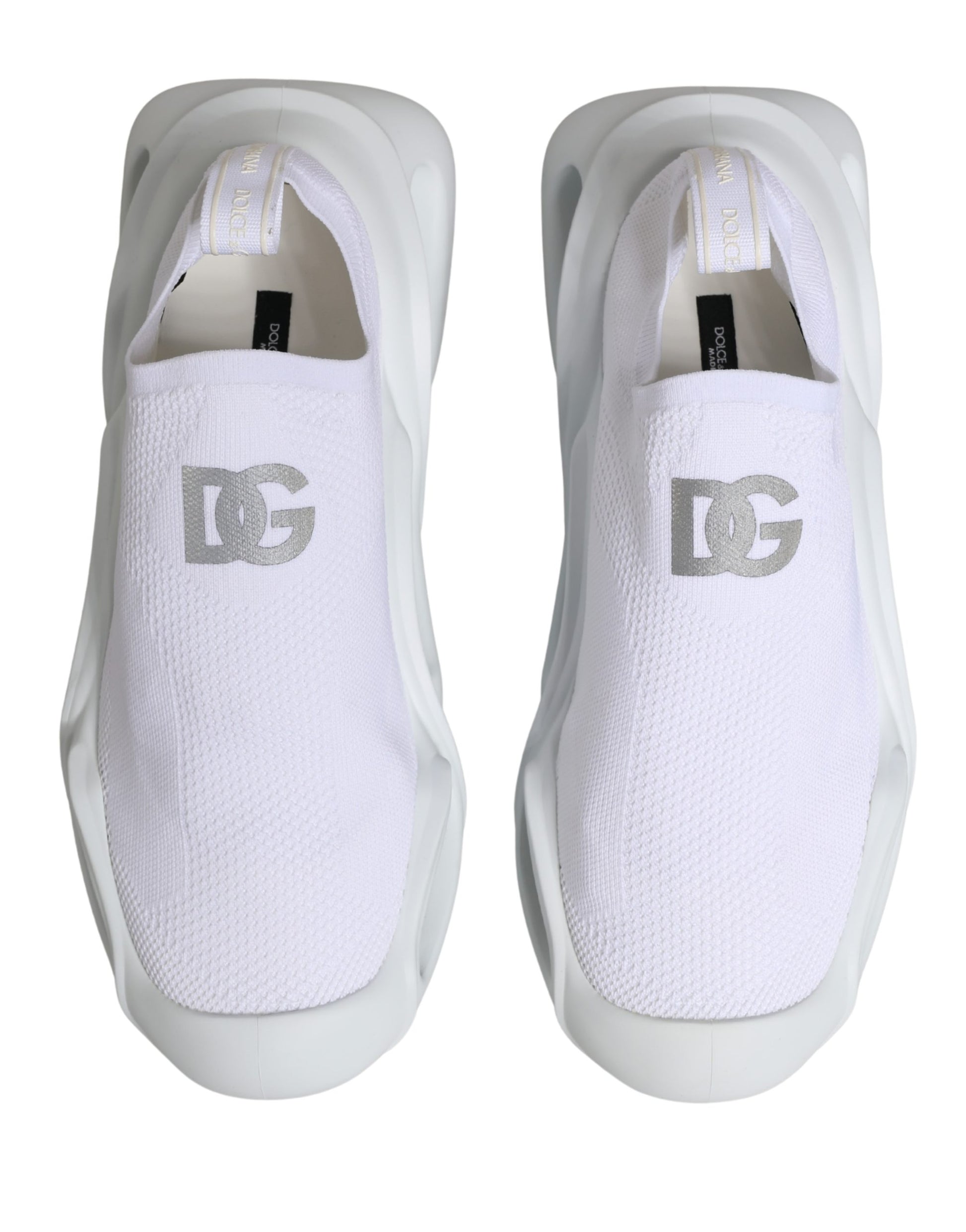 Dolce & Gabbana White Slip On Wave Low Top Sneakers Shoes