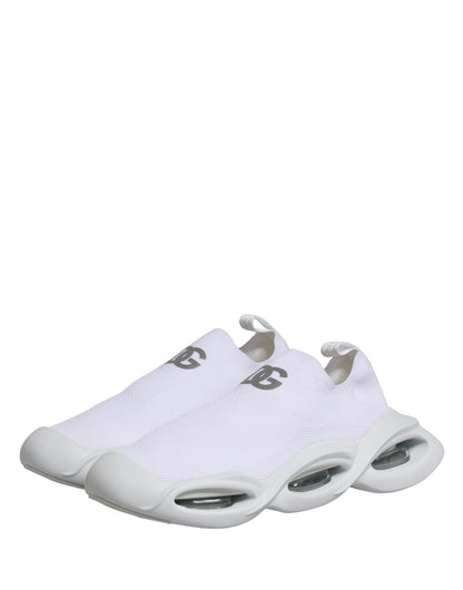 Dolce & Gabbana White Slip On Wave Low Top Sneakers Shoes