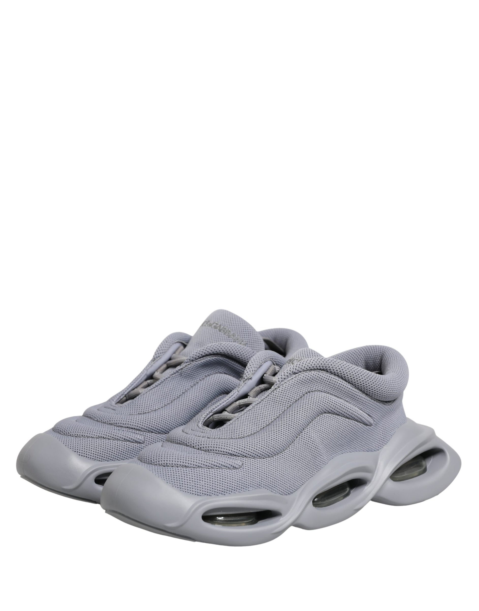 Dolce & Gabbana Gray Slip On Wave Low Top Sneakers