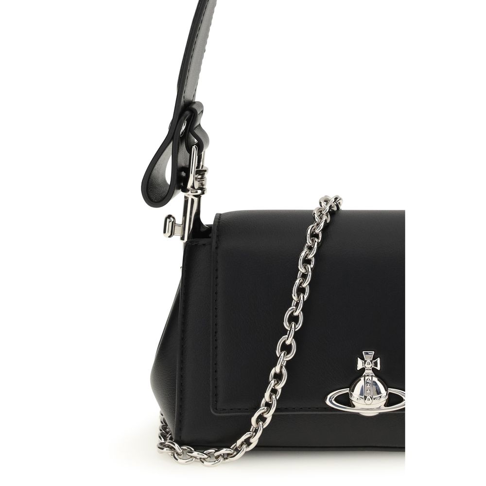 Vivienne Westwood Black Polyurethane Shoulder Bag