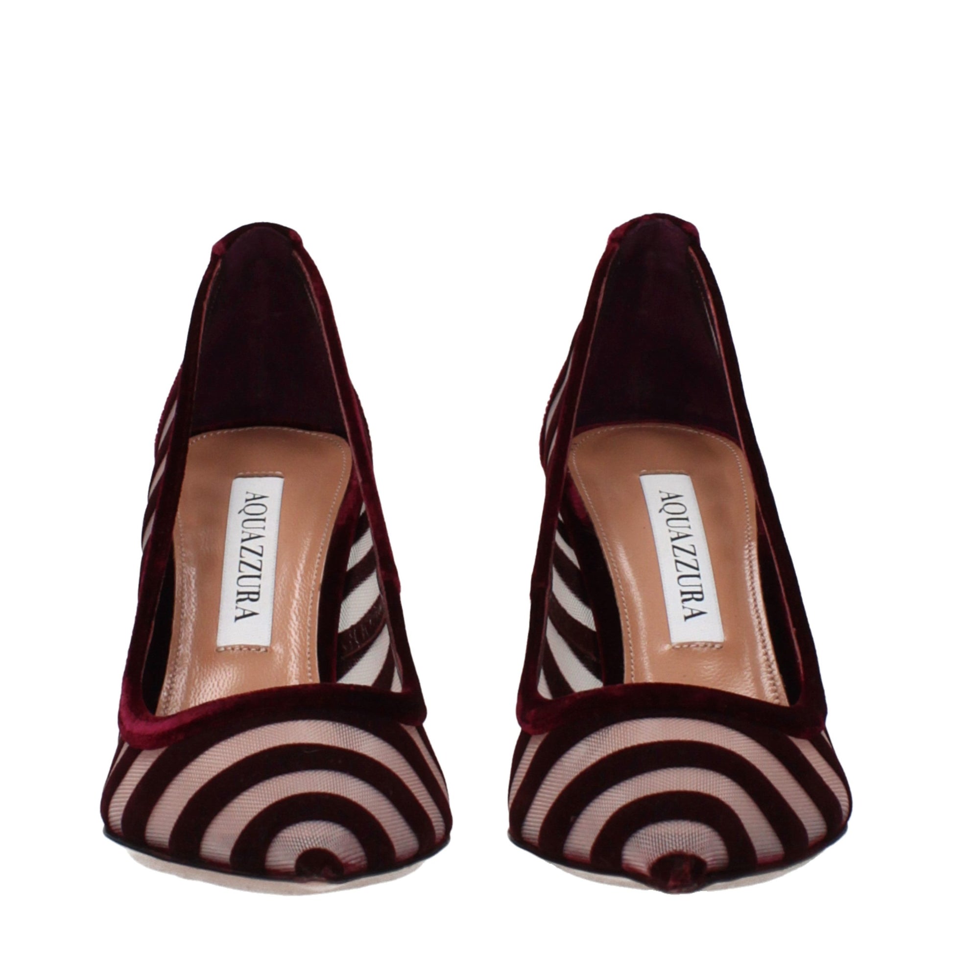 Aquazzura Transparent Velvet Mid Heel Pumps
