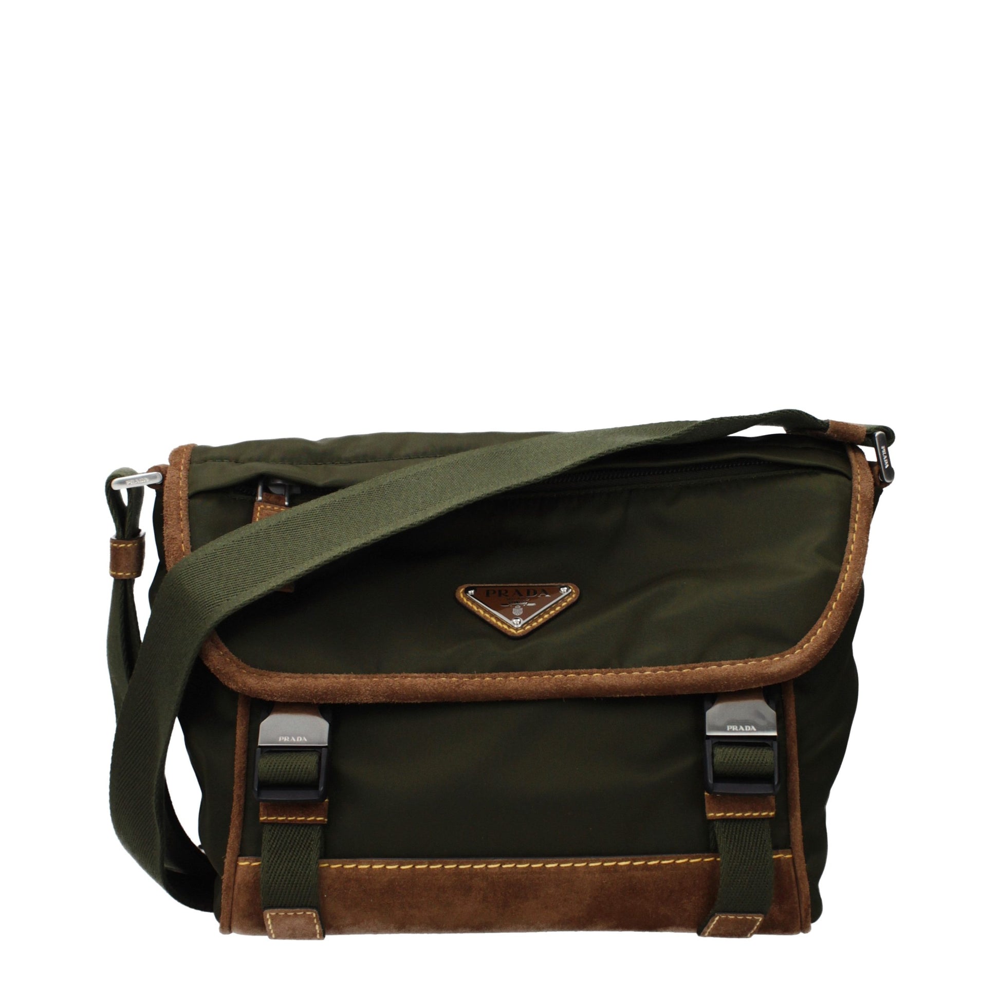 Prada Green Fabric Crossbody Bag