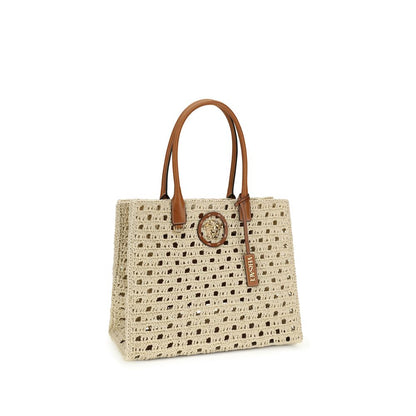 Versace Beige Cotton Shoulder Bag
