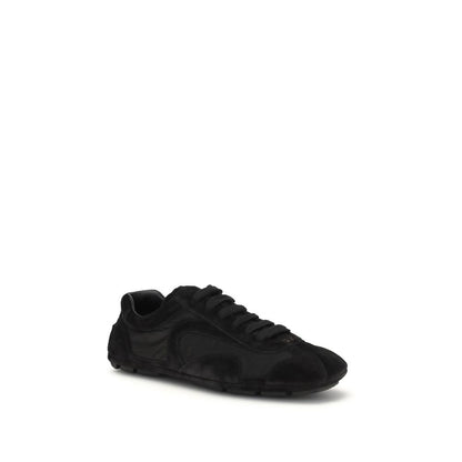 Prada Black Calf Leather Bos Taurus Athletic Sneakers