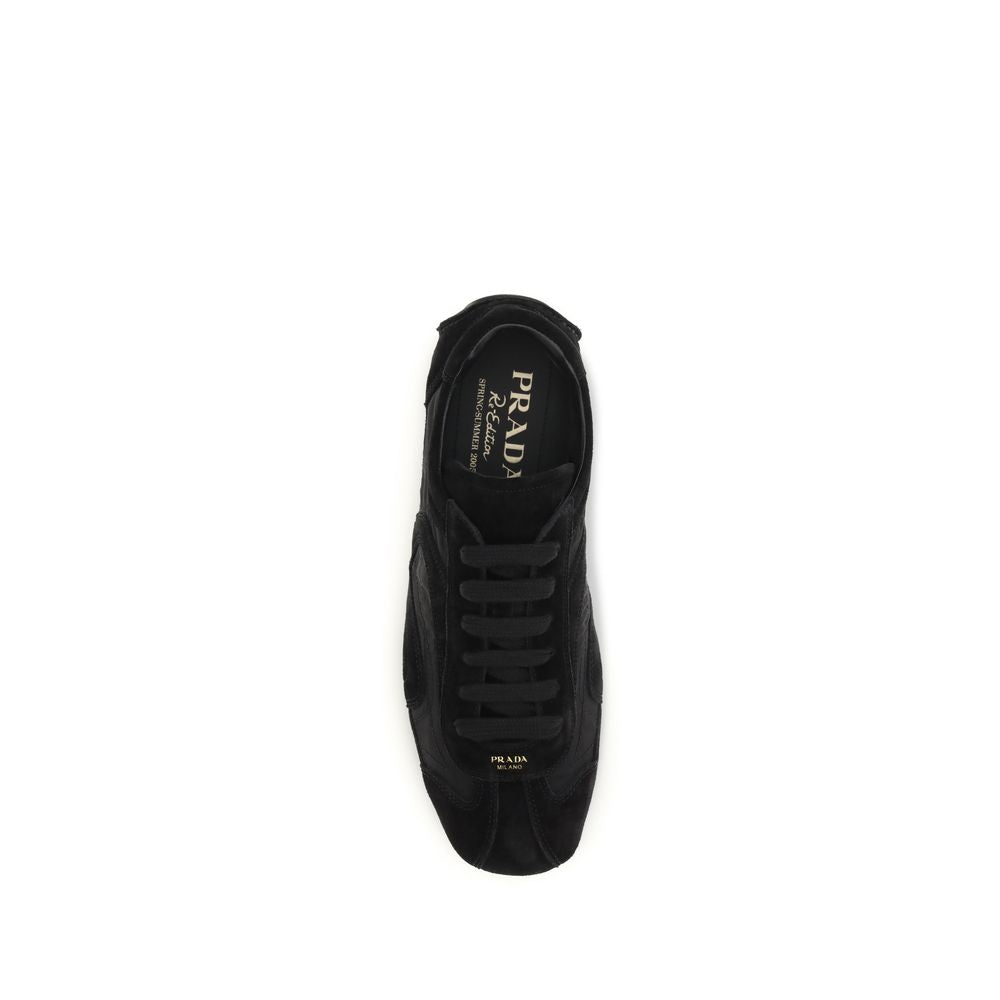 Prada Black Calf Leather Bos Taurus Athletic Sneakers