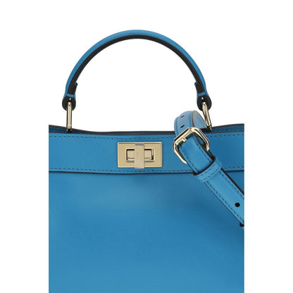 Fendi Blue Calf Leather Bos Taurus Handbag
