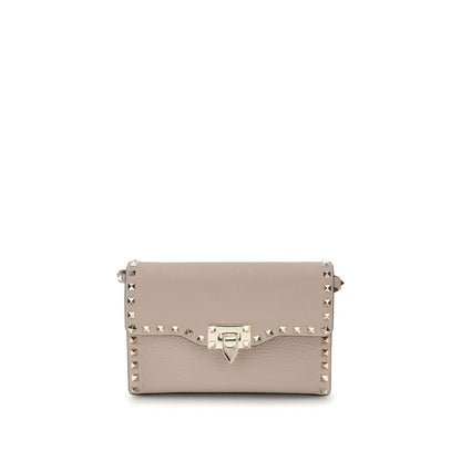 Valentino Garavani Beige Calf Leather Bos Taurus Shoulder Bag