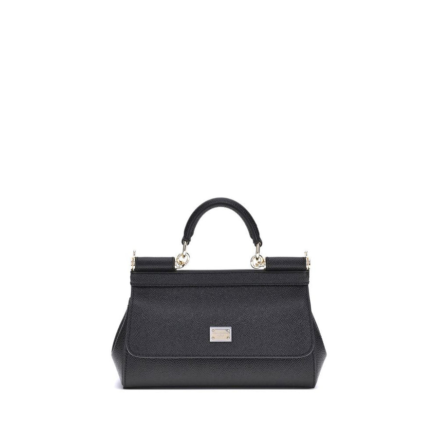 Dolce & Gabbana Black Calf Leather Bos Taurus Handbag