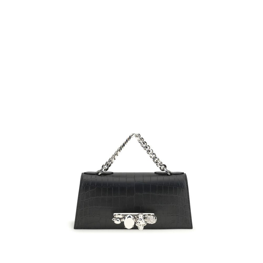Alexander McQueen Black Calf Leather Bos Taurus Shoulder Bag