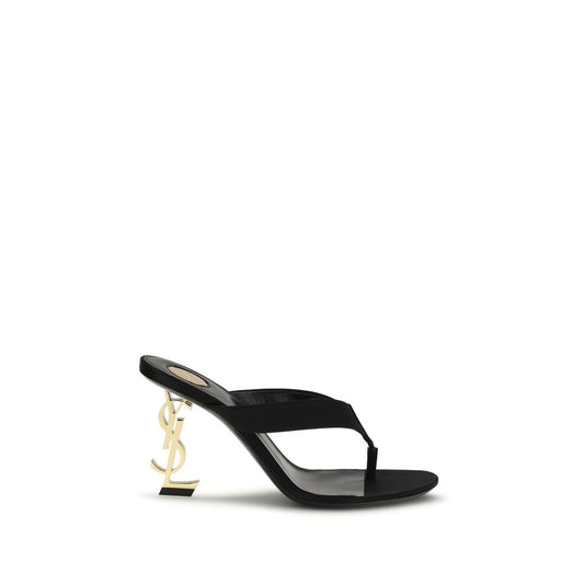 Saint Laurent Black Silk Sandals