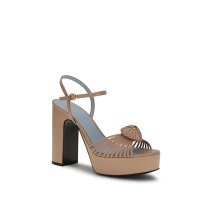 Valentino Garavani Beige Goatskin Platform Sandals