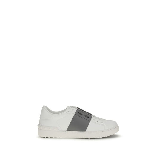 Valentino Garavani White Calf Leather Bos Taurus Low Top Sneakers