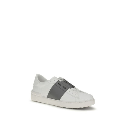 Valentino Garavani White Calf Leather Bos Taurus Low Top Sneakers