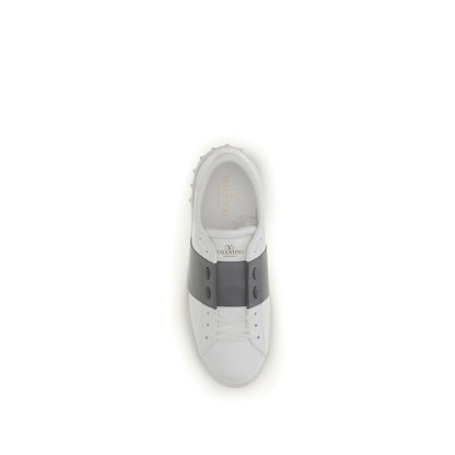Valentino Garavani White Calf Leather Bos Taurus Low Top Sneakers