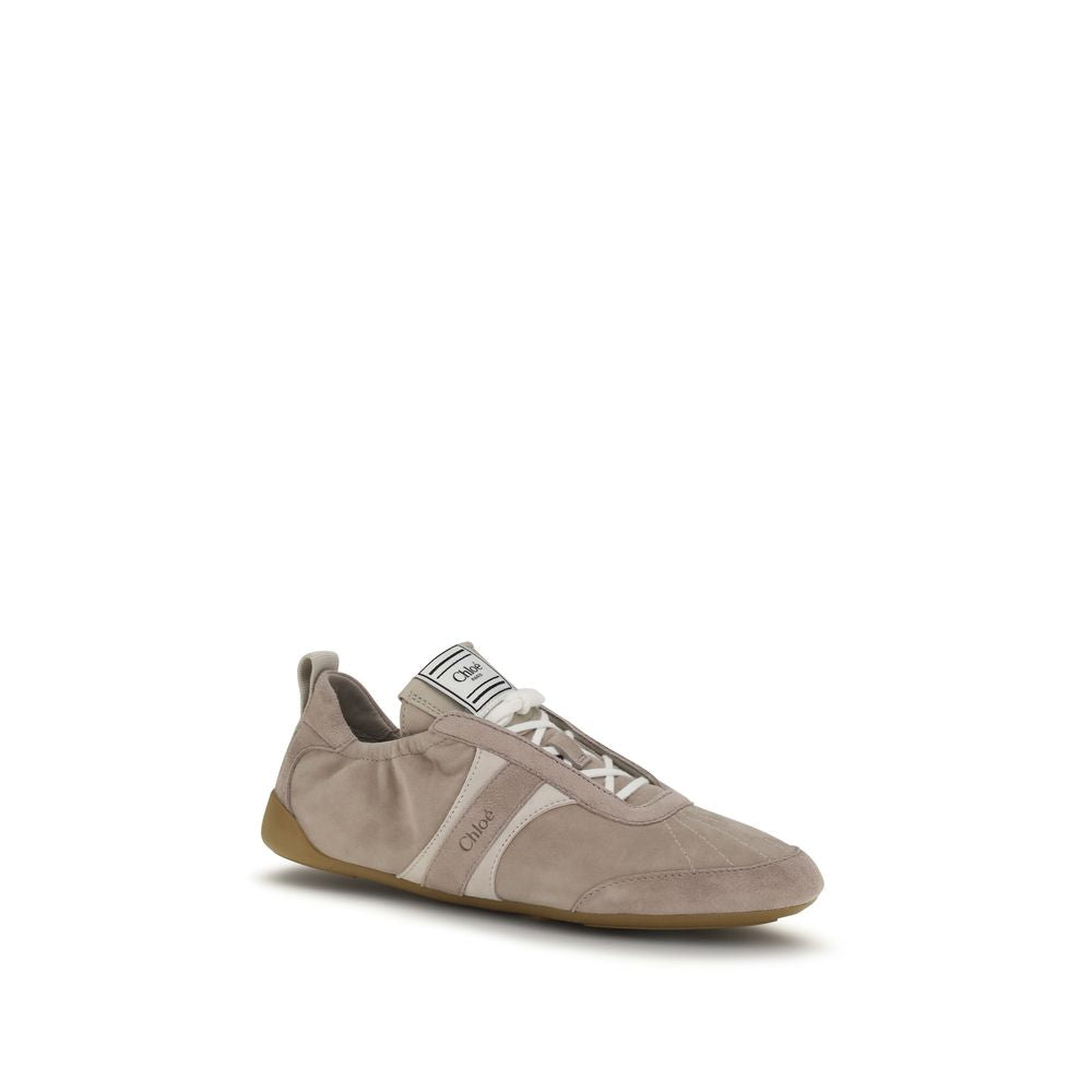 Chloé Beige Calf Leather Bos Taurus Athletic Sneakers