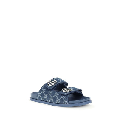 Gucci Blue Cotton Sandals