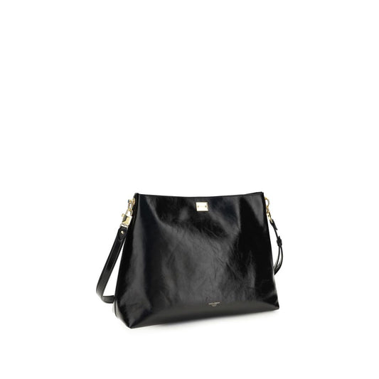 Dolce & Gabbana Black Calf Leather Bos Taurus Shoulder Bag