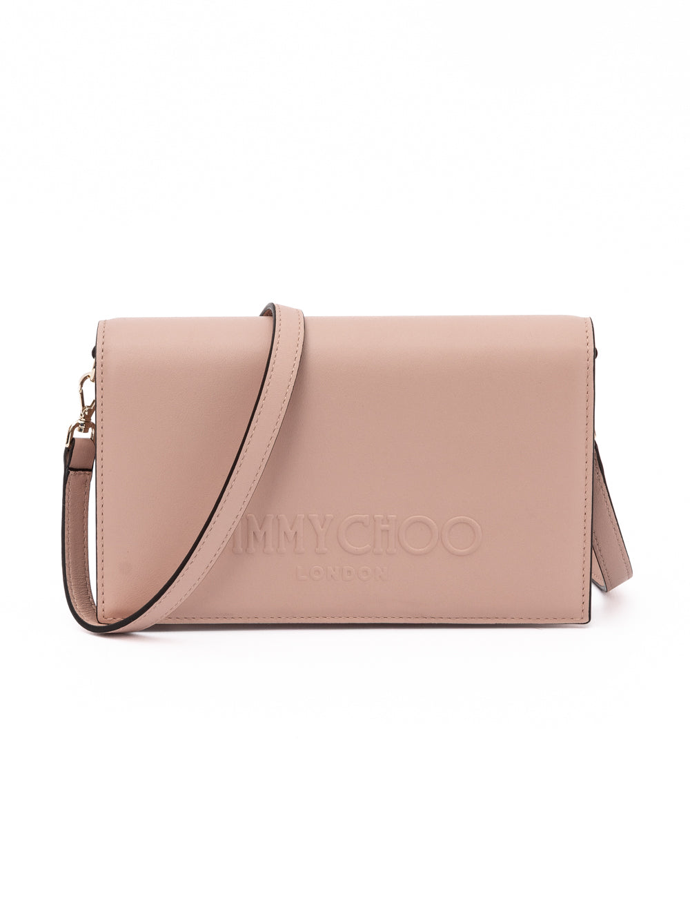 Jimmy Choo Podwer Pink Leather Shoulder Strap Bag