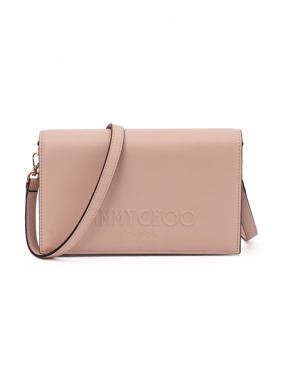 Jimmy Choo Podwer Pink Leather Shoulder Strap Bag