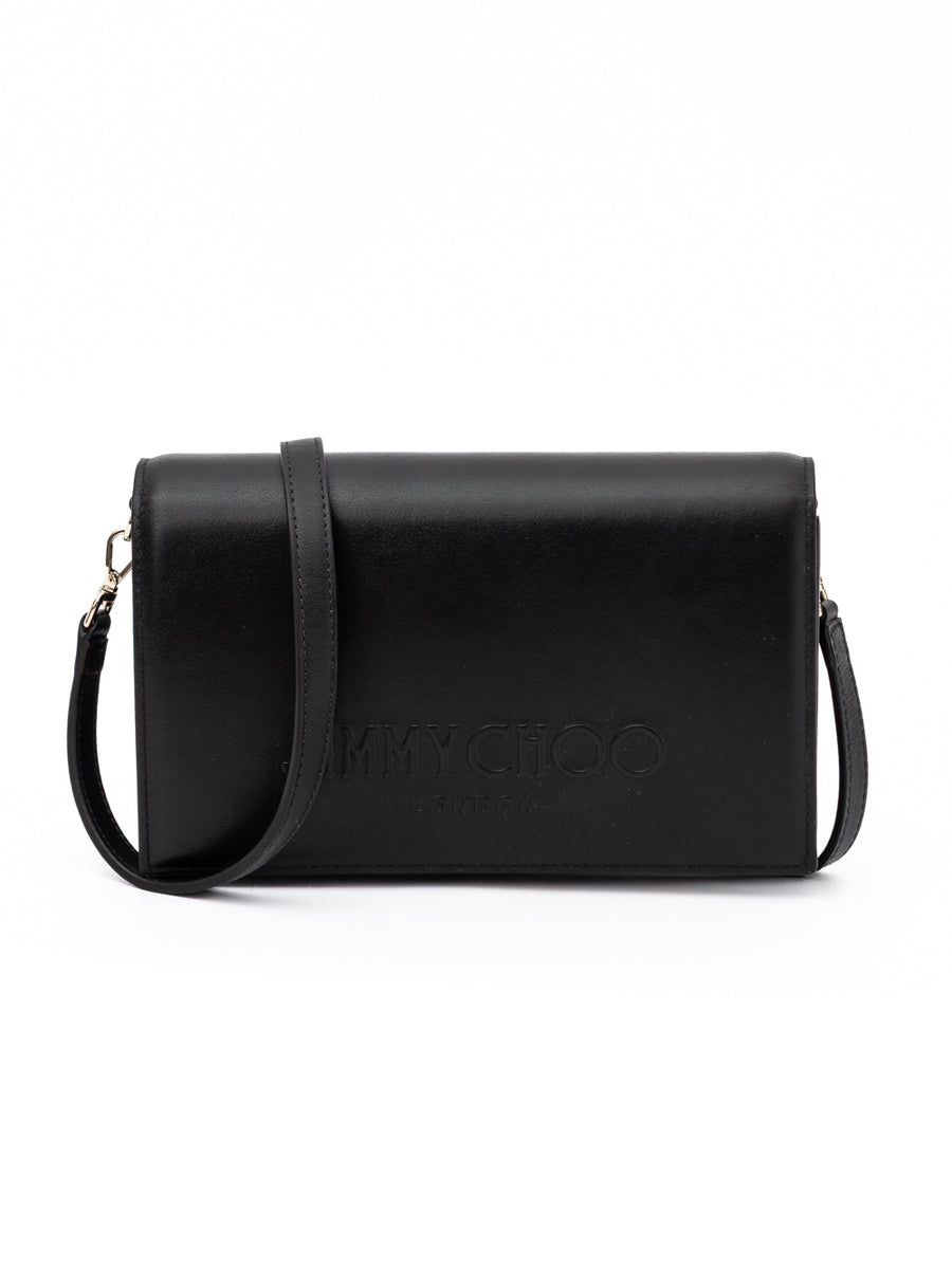 Jimmy Choo Black Avenue Leather Shoulder Strap Bag